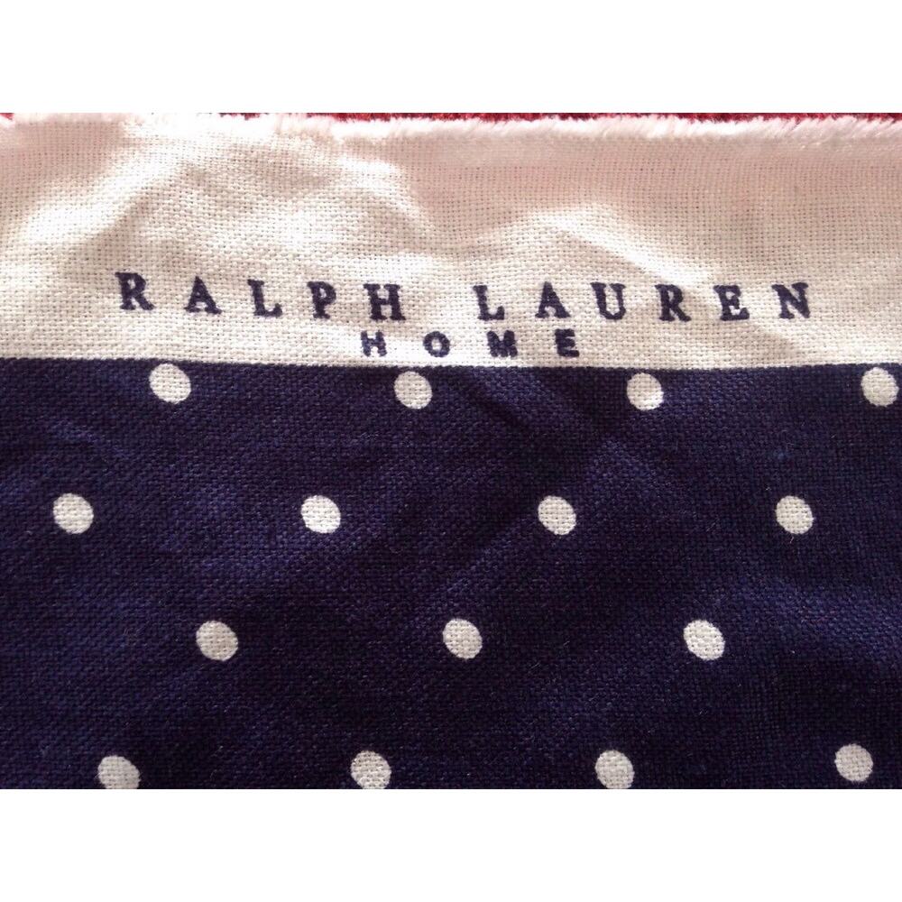 Ralph Lauren Home 100% Linen Little Jeanne Polka Dot Navy Blue Fabric 31.9y Bolt